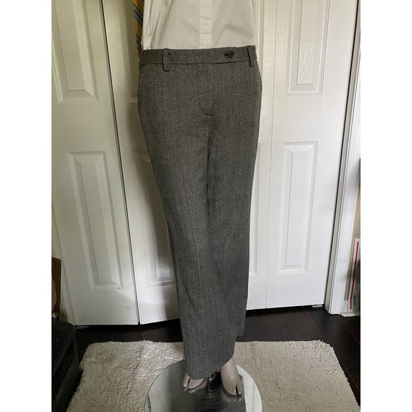 Vintage J. Crew Favorite Fit Wool Herringbone Gray Dress Pants Size 6 -Lined - Picture 10 of 14